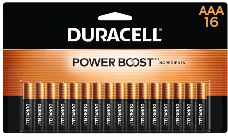 Duracell Coppertop AAA Batteries with Power Boost Ingredients, Triple A Batteries, 16 Count (Pack of 1) for Household and Office Devices, Alkaline AAA Battery