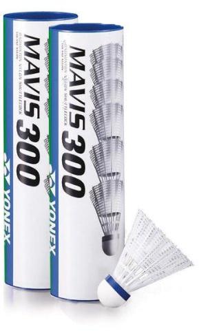 Yonex Mavis 300 Shuttlecock (Pack of 6) (One Size) (White/Blue)