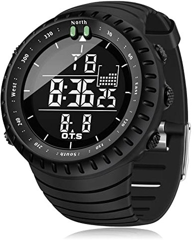 PALADA Montre de sport numérique étanche avec rétroéclairage LED pour homme, noir, sport, travail, vie quotidienne