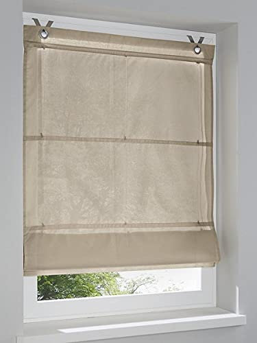 Raffrollo/Ösenrollo Kessy Bessy Natur 45 * 140 cm