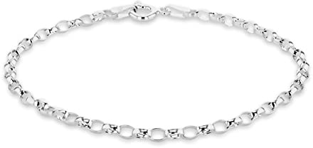 Tuscany Silver Women's Sterling Silver Oval Belcher Bracelet of 18cm/7