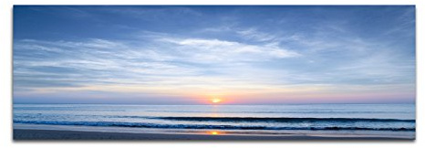 Paul Sinus Art Panoramabild auf Leinwand und Keilrahmen 150x50cm Meer Strand Wellen Wolkenhimmel Sonne
