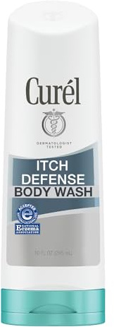 Curel Itch Defense Calming Daily Cleanser, Body Wash, Soap-free Formula, for Dry, Itchy Skin, with Hydrating Jojoba and Olive Oil, 10 Oz