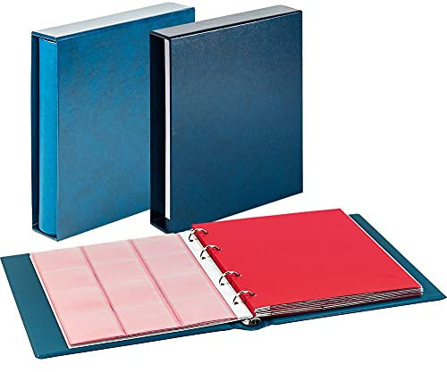 LINDNER Das Original Set: Karat-Münzalbum Classic mit Schutzkassette, blau