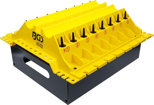 BGS 8552 | Systemablage für Zylinderkopf-Reparatur | Für Nockenwellen, Ventile, Ventilfedern, Hydrostößel, Shims | sicheres, verwechslungsfreies Ablegen