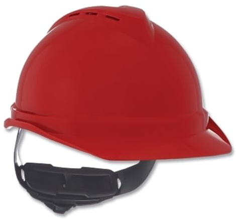 MSA Sicherheit 10034022 V-gard 500 belüftet Stil Schutzkappe mit FAS Trac 4-Punkt-Ratschenverstellung, rot