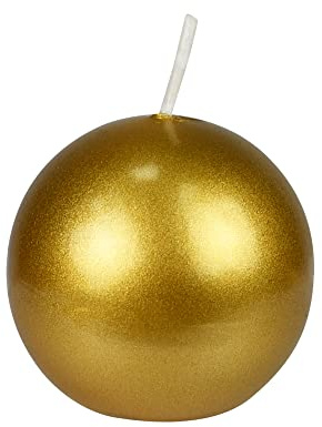 Zest Candle 12-Piece Ball Candles, 2-Inch, Metallic Gold