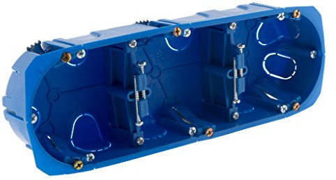Blm - Scatola da incasso tripla Multimat con staffe metalliche - Blu
