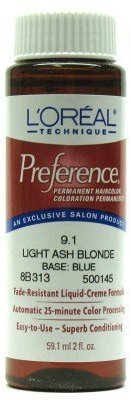 L 'Oreal Preference Color # 9.1 Light Ash Blonde