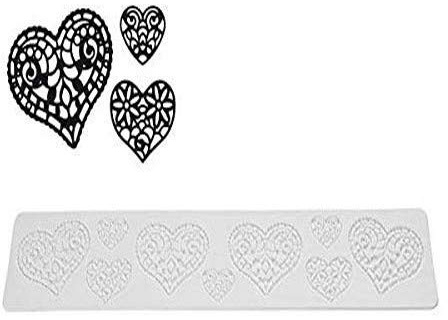 Silikomart 23.091.87.0196 TRD11 HEARTS - SILICONE MAT 400X80 MM