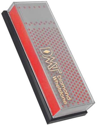 DMT Machinist Diamond Whetstone™ Diamant Schleifstein in Kunststoffbox 6 Fein, Messerschärfer in Profiqualität, 15cm Wetzstein für Messer und Werkzeuge, Made in USA, WM6FP, Rot