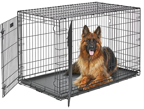 MidWest Homes for Pets 48-Inch LifeStages Crate for Extra-Large Breeds, 90-110 lbs, Double Door Folding Dog Crate with Divider Panel, Leak-Proof Tray & Secure Latch, Heavy-Duty & Easy to Assemble