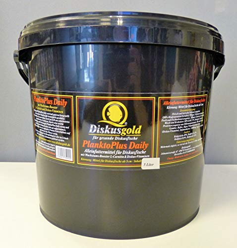 Diskusgold Planktoplus Daily Softgranulat 5000ml Eimer | 5L Diskusgranulat | Weichgranulat | L-Carnitin | Diskusvitaminen | 15% Plankton | wenig Wasserbelastung | Diskus Granulat | Futter