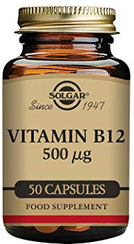 Solgar Vitamina B12 500 µg Cápsulas Vegetales - Envase De, 50 cápsulas