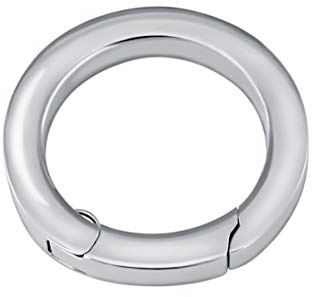 Quiges Clip Ring Carrier Silber Edelstahl Verbindungsring für Kette und Coin Anhänger mit Karabiner Snap Verschluss