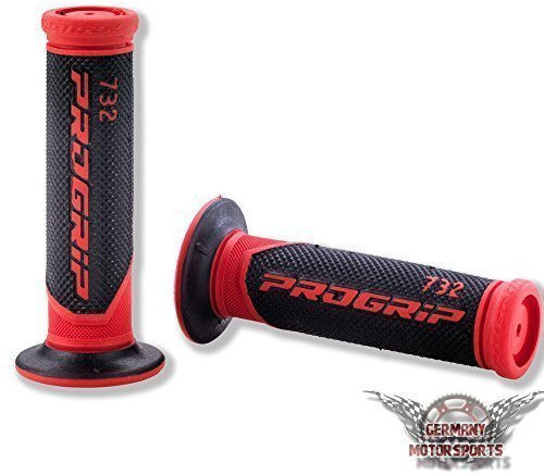 PROGRIP 732 MOTORRAD ROAD 2K LENKER GRIFFE GRIFFGUMMIS SCHWARZ ROT UNIVERSAL