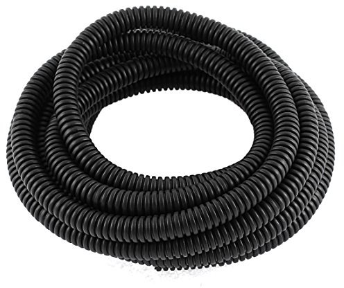 sourcing map Gaine Cable électrique Fil Protection Tube de conduit ondulé flexible en plastique de 3,3 m 8 x 10 mm pour jardin, bureau noir