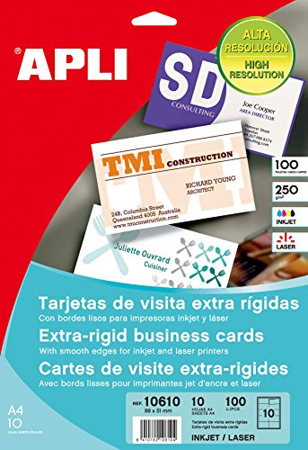 APLI 10610 - Tarjeta visita extra rígida 250g 10 hojas