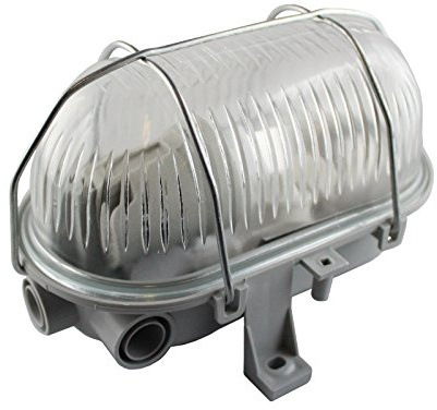 CONCEPTRUN LED Kellerleuchte Dachbodenleuchte Kellerlampe Wandlampe Garagenleuchte IP44 E27-230V oval grau KL1 (Mit LED Leuchtmittel)
