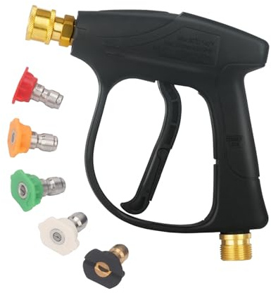 DUSICHIN DUS-220 Hochdruckreiniger-Handpistole, kurz, 3000 PSI, max. 5 Hochdruckreiniger-Düsen, Spitzen, Schwarz