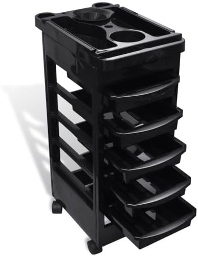 vidaXL Friseurwagen 5 Schubladen Rollwagen Arbeitswagen Stapelboy Friseurboy