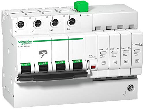 Schneider Electric A9L16300 Limitador Sobretensión iQuick Prd8R 3P+N, 350 V con Transferencia Remota