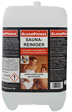Sauna-Nettoyants Liquide 5 Litre Saunaholzreiniger Produit de Nettoyage pour Bois Désinfection Sauna Sauna Immédiatement Prêt à L'Emploi Bidon