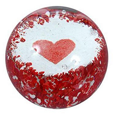 Traumkugel (222)- Briefbeschwerer Motiv: rotes Herz Spirale - Handarbeit (10cm)