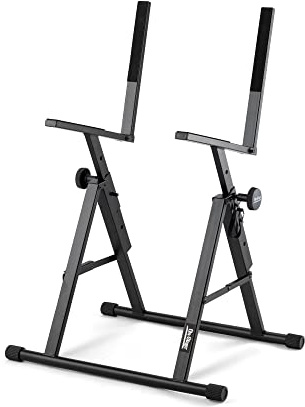 On-Stage RS7000 Tilt-Back Amp Stand (for Angling and Elevating Guitar Combo Amplifiers and Extension Speakers, Steel Construction, Up to 150LBs, Adjustable Height 17–24”, Portable, Folding, Black)
