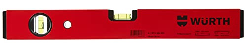 Würth 40cm Profi Wasserwaage Aluminium, verwindungsarmes Rechteckprofil mit glatten Seitenflächen, Meßgenauigkeit 0,5mm /m 0714644204