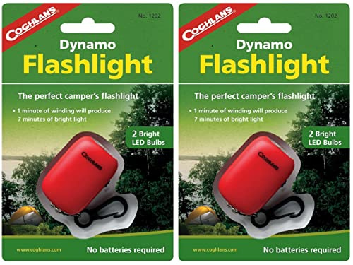 Coghlan de manivela dinamo linterna LED luz de emergencia w/Clip (2-Pack)