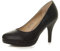 Ajvani Womens Ladies mid high Heel Mary Jane Strap Evening Court Shoes Pumps, 6 UK, Black Matte