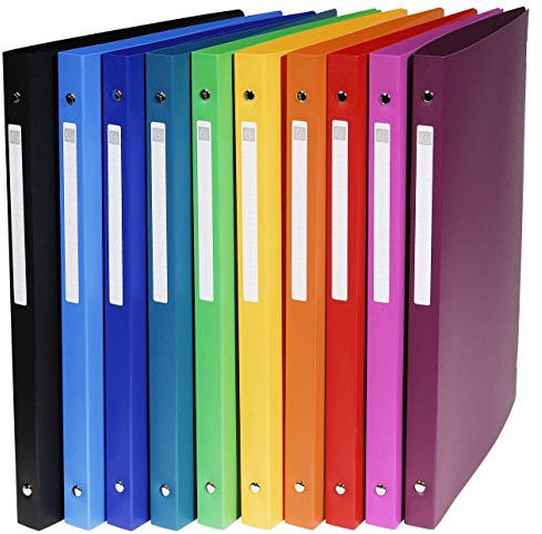Exacompta 51299E 20er Pack Premium Kunststoff-Ringbuch OPAK aus Kunststoff 4-O Ringe Füllhöhe 15 mm DIN A4 Plastikordner ideal für Büro und Schule farbig sortiert
