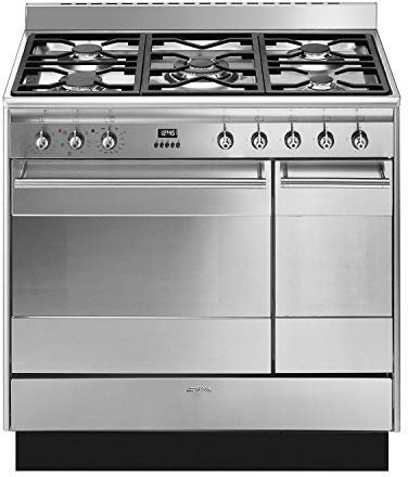 Smeg SUK92MX9 Freestanding Gas Hob Stainless Steel – Kitchen (Kitchen Freestanding, Stainless Steel, Rotary, Front, Gas Hob, Small)