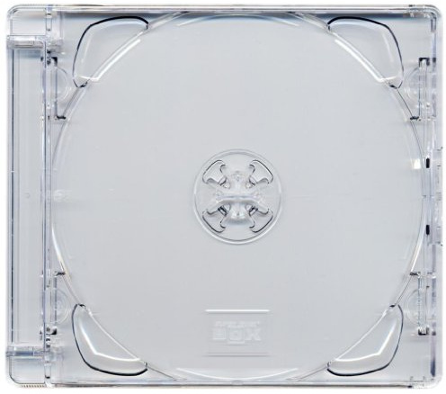 Four Square Media custodie super jewel case per CD/DVD, standard, da 10,4 mm per 1 o 2 dischi con vassoio super trasparente, pacco da 5