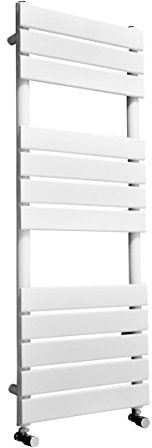 Warmehaus Designer Bathroom Flat Panel Heated Towel Rail 1200x450mm White | Ladder Style Radiators, Central Heating, Premium Mild Steel, Corrosion Resistance, Durable Finish, Wall Mounted