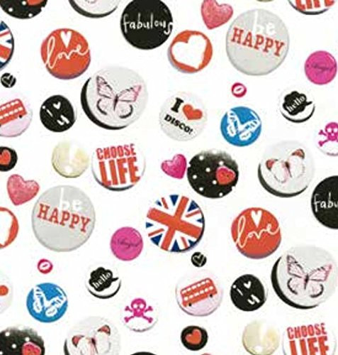 Klebefolie Möbelfolie Buttons bunt 45 cm x 200 cm Bastelfolie Selbstklebefolie Dekorfolie