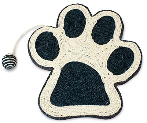 Arquivet Rascador Huella Negro con ratón para Gatos - Negro, 40 x 36 cm