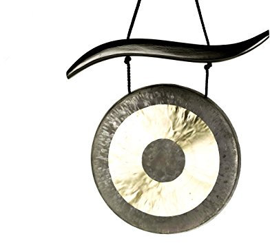 TamTam Gong/Whood Chau Gong Set 30 cm, inklusiv Gongaufhänger aus Holz sowie einem Holz-/ Baumwollklöppel -7070-