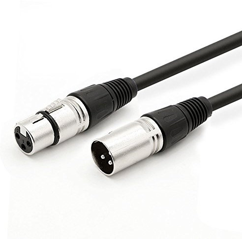 DREMAKE 40 Ft XLR Cable 3Pin Male to Female Speaker Cable for Professional Microphone, Studio Recording, Stage, DJ, Live & Sound and More - Black