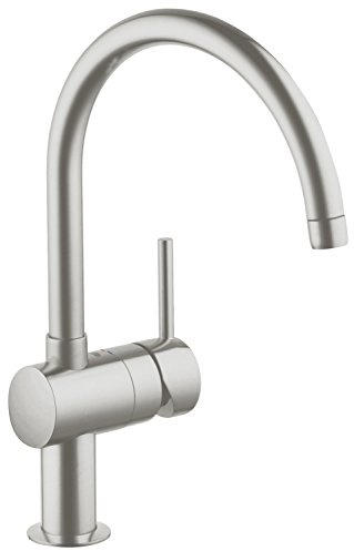 Grohe Minta Küchenarmaturen - Einhand-Spültischbatterie Schwenkbegrenzung 0Degree /150Degree /360Degree 32917DC0 Supersteel C-Auslauf