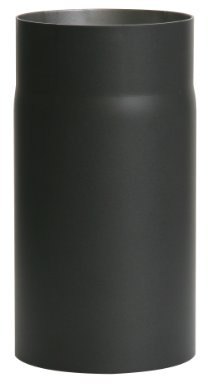 Kamino - Flam – Tubo para chimenea y Estufa de leña, Conducto de humos, Tubo vitrificado – resistente a altas temperaturas – EN 1856 – 2 – Negro, Ø 130 mm/longitud 250 mm