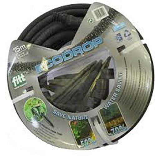 Fitt 55038 Ecodrop Tubo Poroso Microforato, 1/2, 15 m, Nero