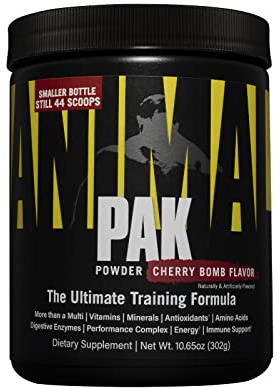 Animal Pak – Convenient All-in-One Vitamin & Supplement Powder – Zinc, Vitamins C, B, D, Amino Acids and More – Sports Nutrition Performance Multivitamin for Women & Men – 44 Scoops, Cherry Bomb