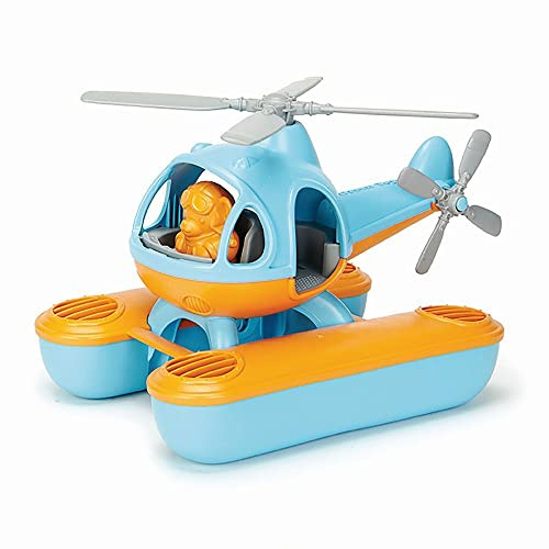 Green Toys 8601063 Wasser-Hubschrauber, Badewannenspielzeug, nachhaltiges Badespielzeug für Kinder ab 24 Monaten, Blau/Orange