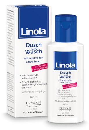 Linola Dusch und Wasch, 1 x 100 ml - für trockene oder zu Neurodermitis neigende Haut