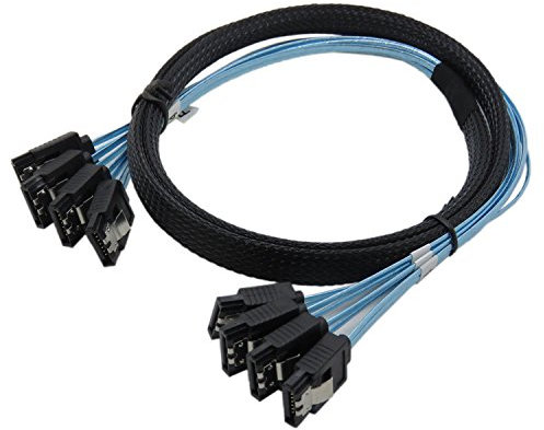 CABLEDECONN 4pcs/Set Sata3 III SAS Kable High Speed 6Gbps Quality for Server 1M