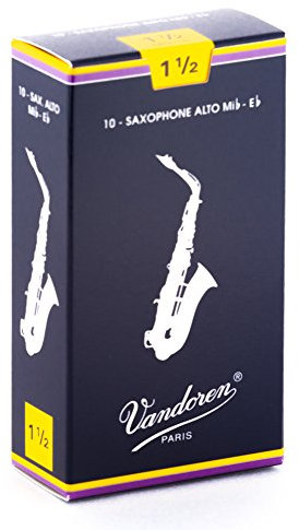 Vandoren Traditional Blätter für Alt-Saxophon (Stärke 1,5), 10 Stück