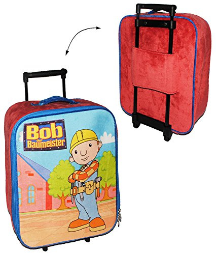 alles-meine.de GmbH großer Trolley Bob der Baumeister - Samt Plüsch - für Kinder - Trolly Kindertrolley/Kindertrolly - Kindertrolly Plüsch Reiseset - für Jungen - Reise Flu..