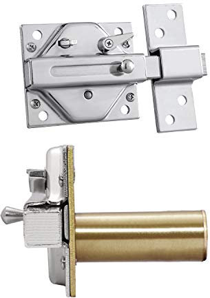 IFAM Cerrojo Modelo CS88, Palanca de Acero, Cilindro 50mm Longitud, Máxima Seguridad Para Puertas, Fácilidad de Montaje, Llave Exterior, Color Níquel